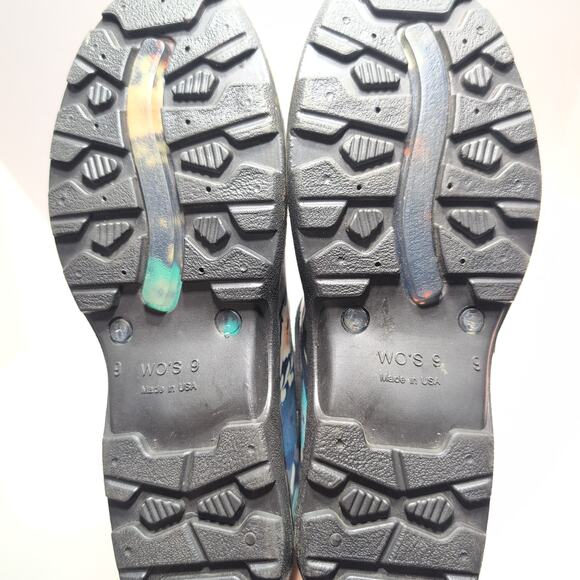 SLOGGERS Waterproof Gardening Clogs Women's 9 Made In USA Floral Fun Blue - Picture 6 of 7